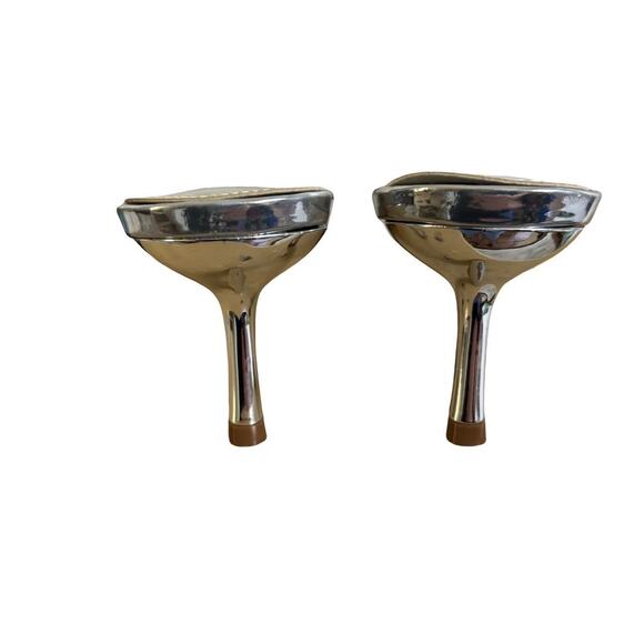 Y2K VTG. SILVER PEARL RHINESTONE CLEAR KITTEN HEEL SANDALS SZ. 9  WILD DIVA - Picture 6 of 8